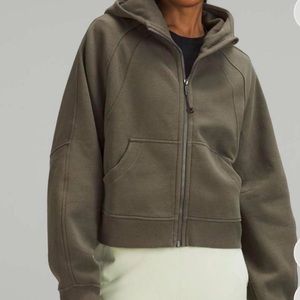 lululemon army green zip up scuba